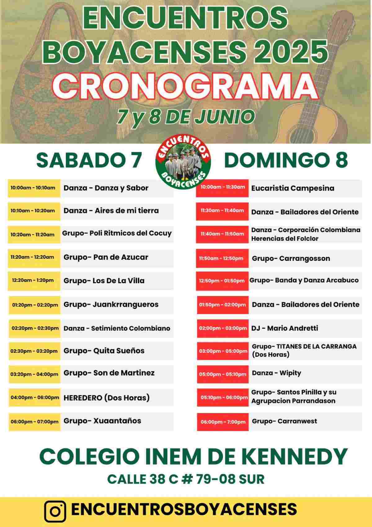 BOGOTÁ: Encuentros Boyacenses 2025-programación