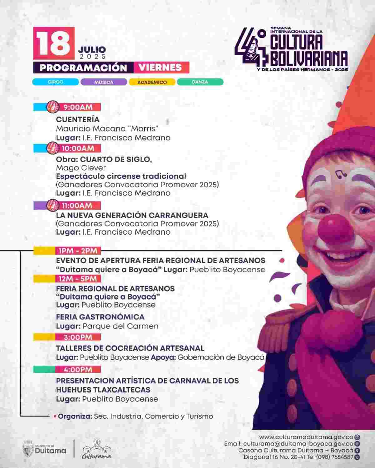 DUITAMA: 44a Semana Internacional de la Cultura Bolivariana y de los Países Hermanos 2025