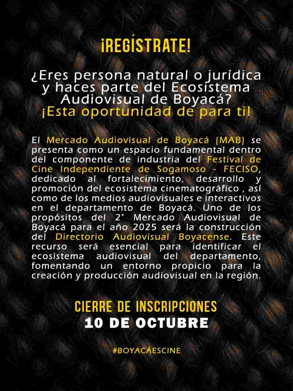 SOGAMOSO: Convocatoria a registrarse en el Directorio Audiovisual de Boyacá
