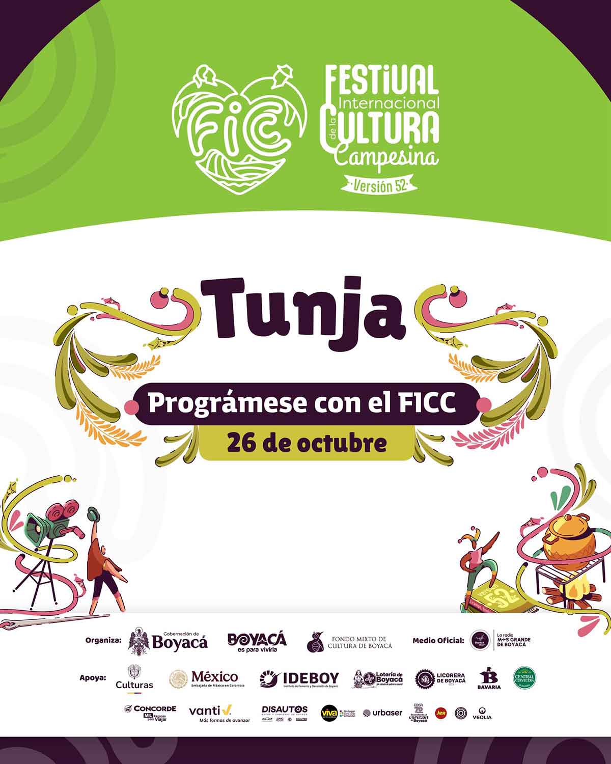 TUNJA: Programación FICC 2025 / domingo 26 de octubre TUNJA: Programación FICC 2025 / domingo 26 de octubre