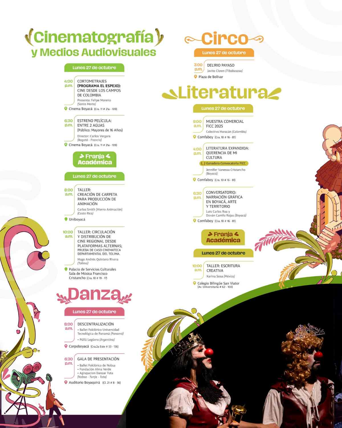 TUNJA: Programación FICC 2025 / lunes 27 de octubre