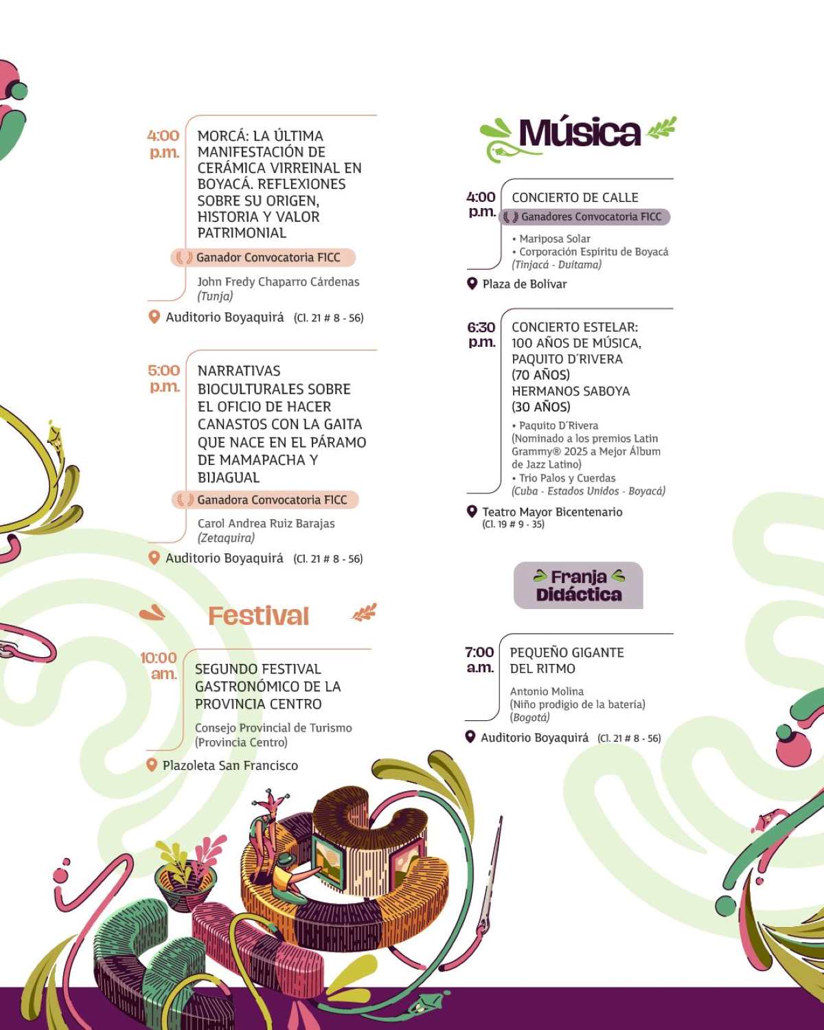 TUNJA: Programación FICC 2025 / martes 28 de octubre