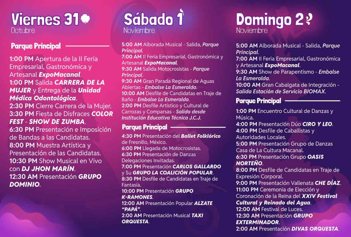 MACANAL: 24° Festival Cultural y Reinado del Agua 2025