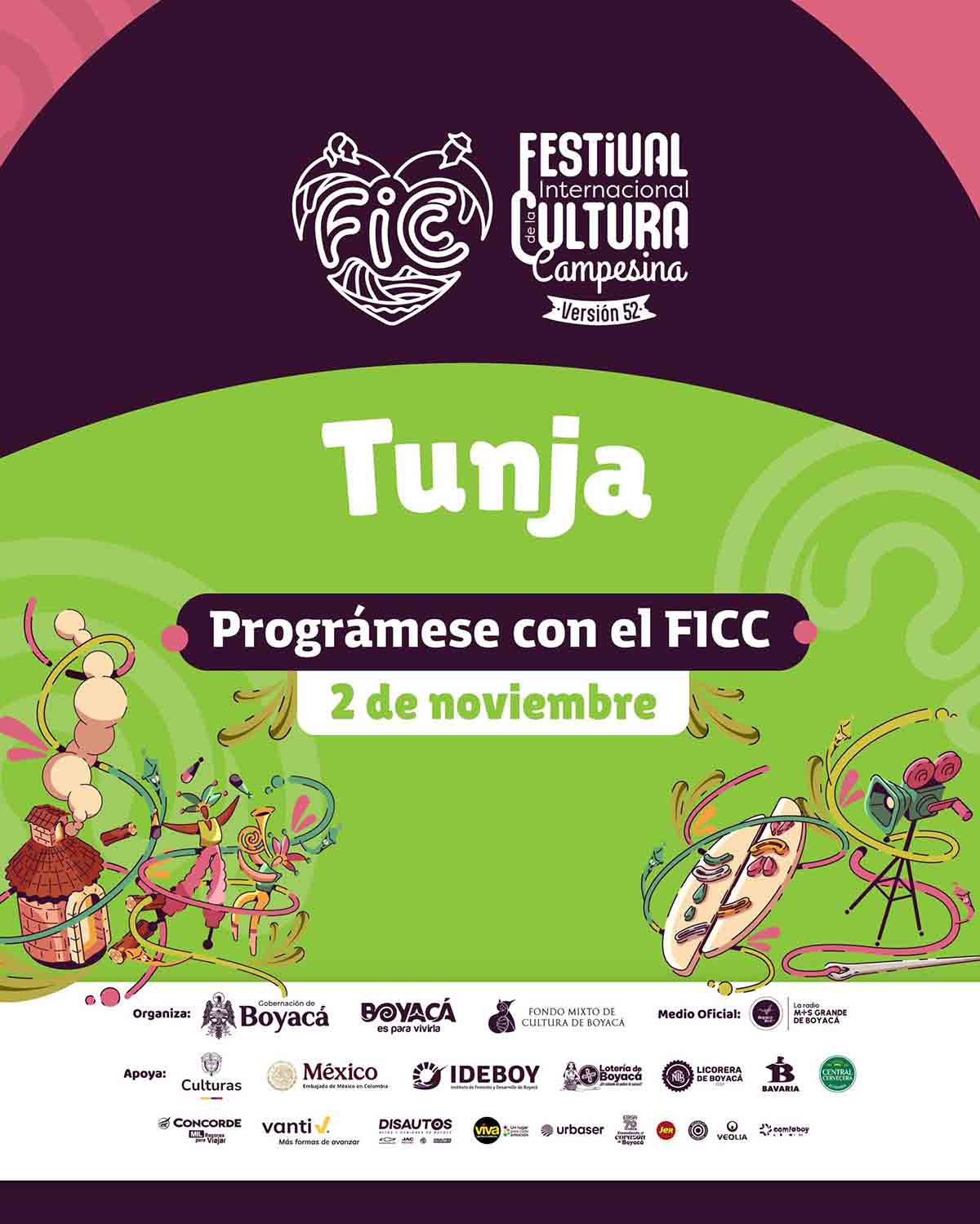 TUNJA: Programación FICC 2025 / domingo 2 de noviembre TUNJA: Programación FICC 2025 / domingo 2 de noviembre