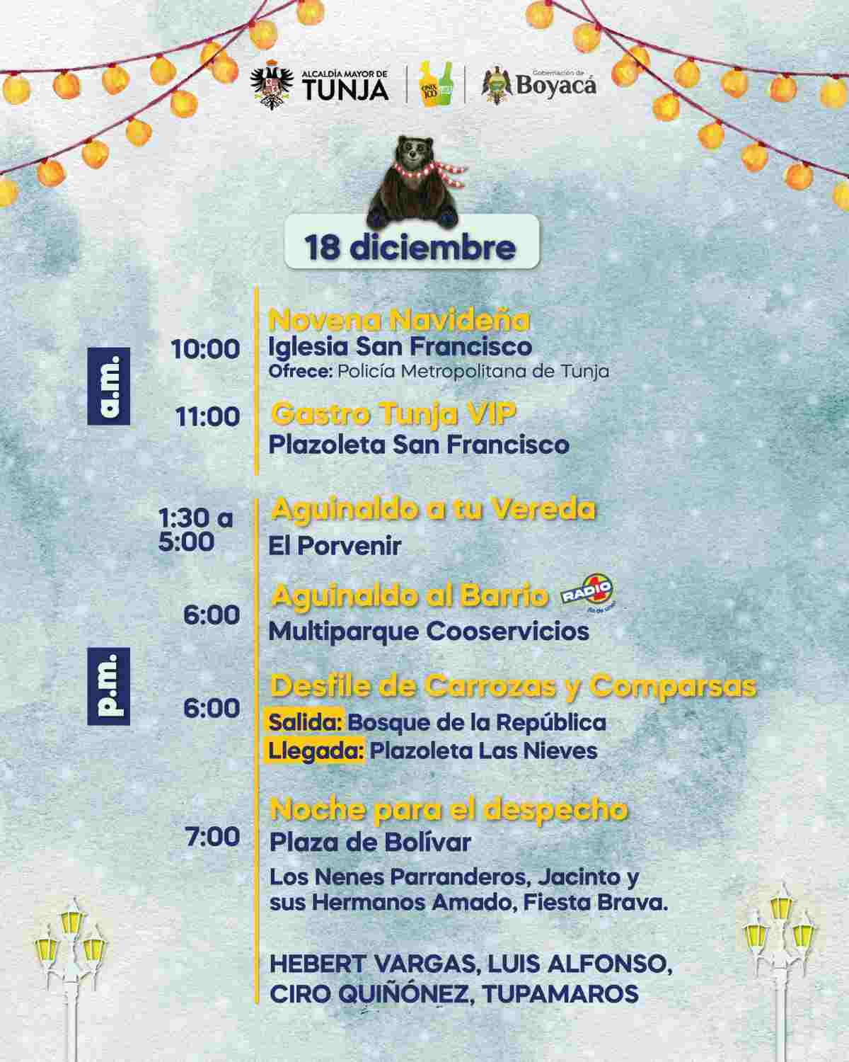 Aguinaldo Boyacense 2025-Programación