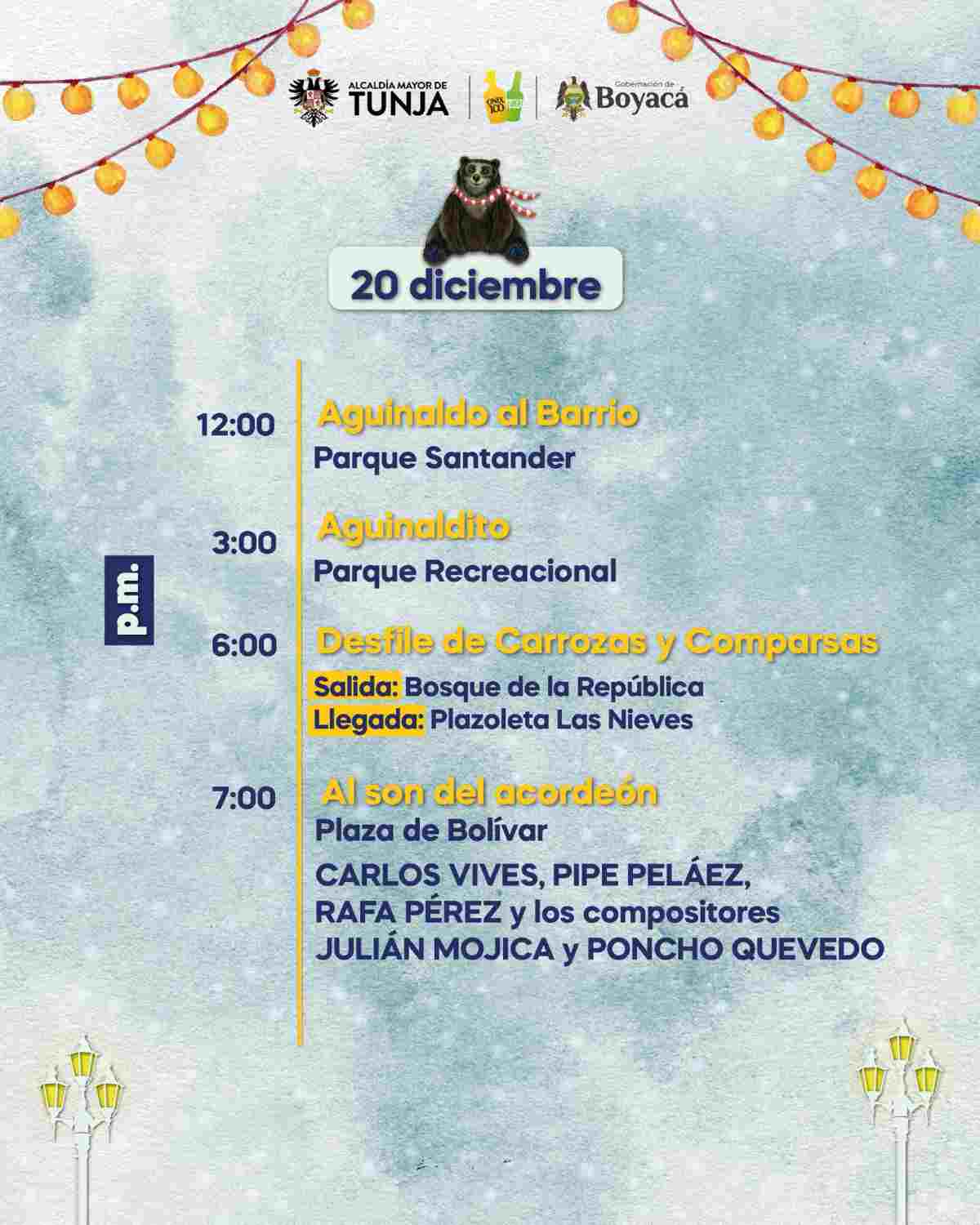 Aguinaldo Boyacense 2025-Programación