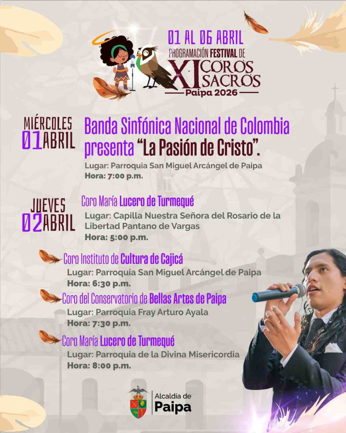 PAIPA: 11° Festival de Coros Sacros 2026