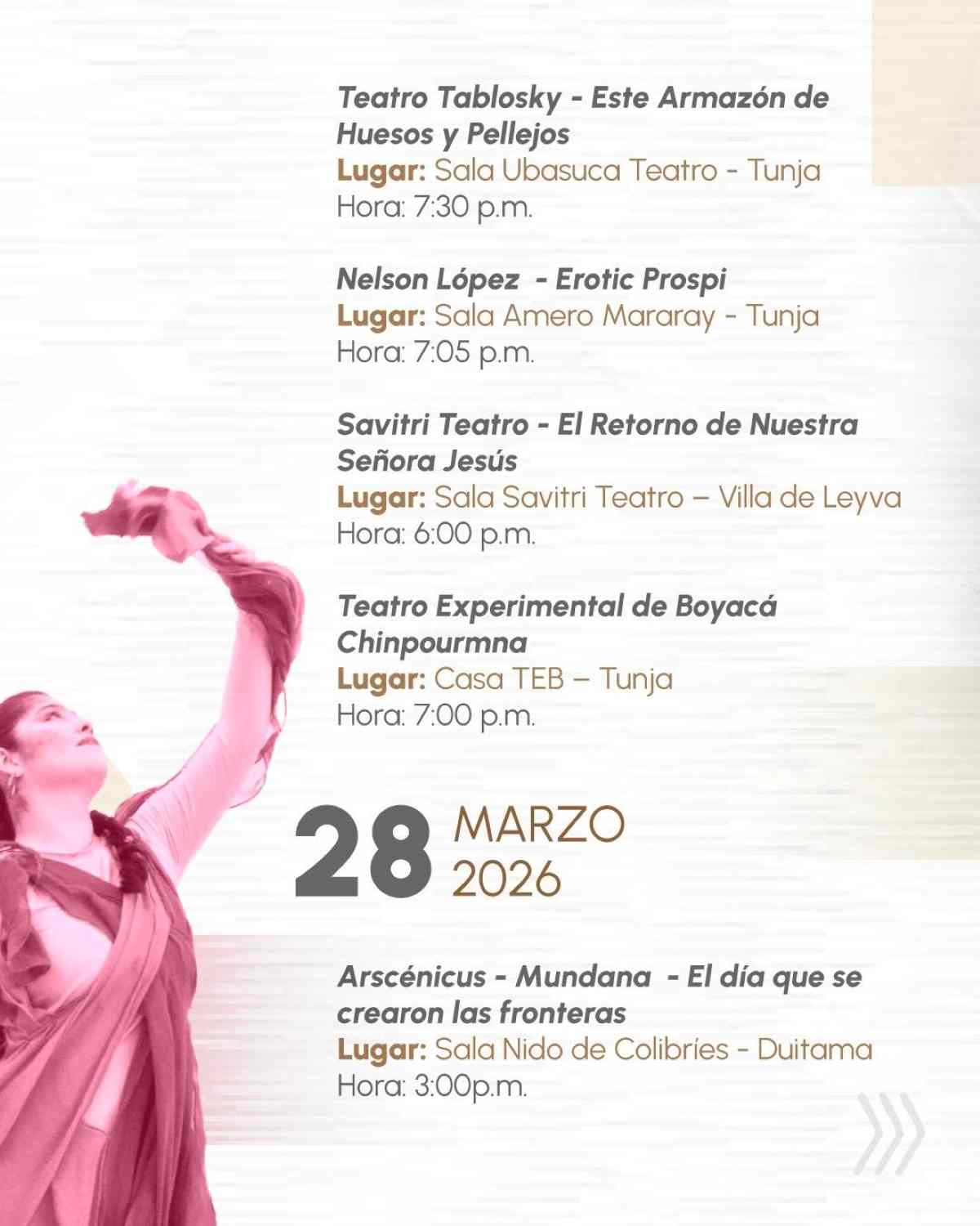 TUNJA: Conmemoración Dia Internacional del Teatro 2026