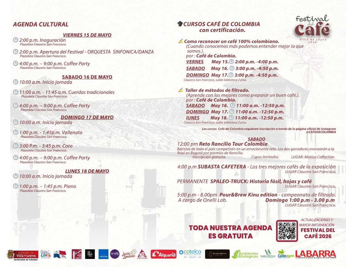 VILLA DE LEYVA: Festival del Café 2026 «De la tierra a la taza»