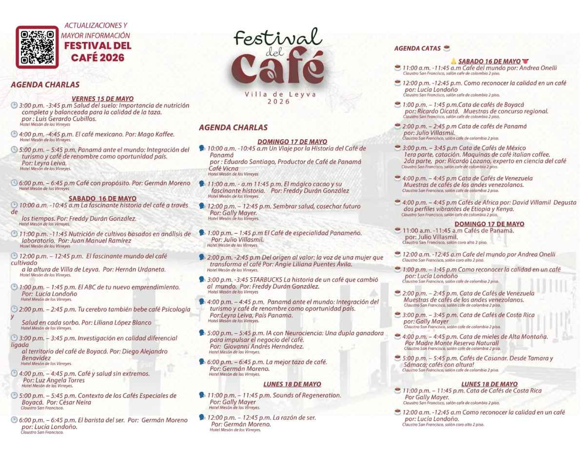 VILLA DE LEYVA: Festival del Café 2026 «De la tierra a la taza»