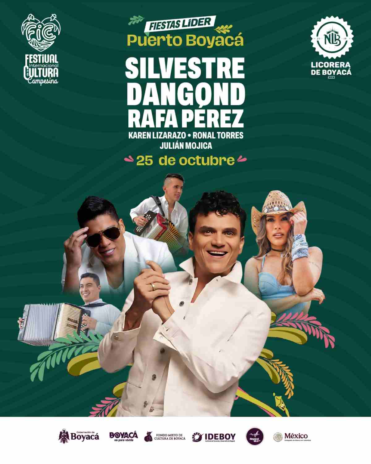PUERTO BOYACÁ: Concierto FICC 2025: Silvestre Dangong, Rafa Pérez, Karen Lizarazo, Ronal Torres, Julián Mojica