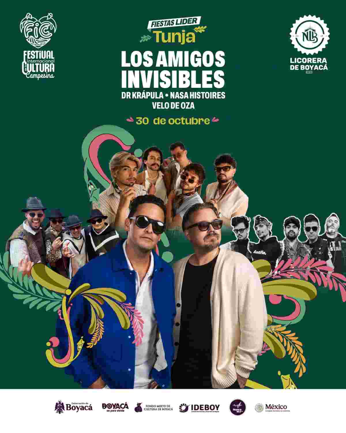 TUNJA: Concierto FICC 2025: Los Amigos Invisibles, Dr Krápula, Nasa Histoires, Velo de Oza