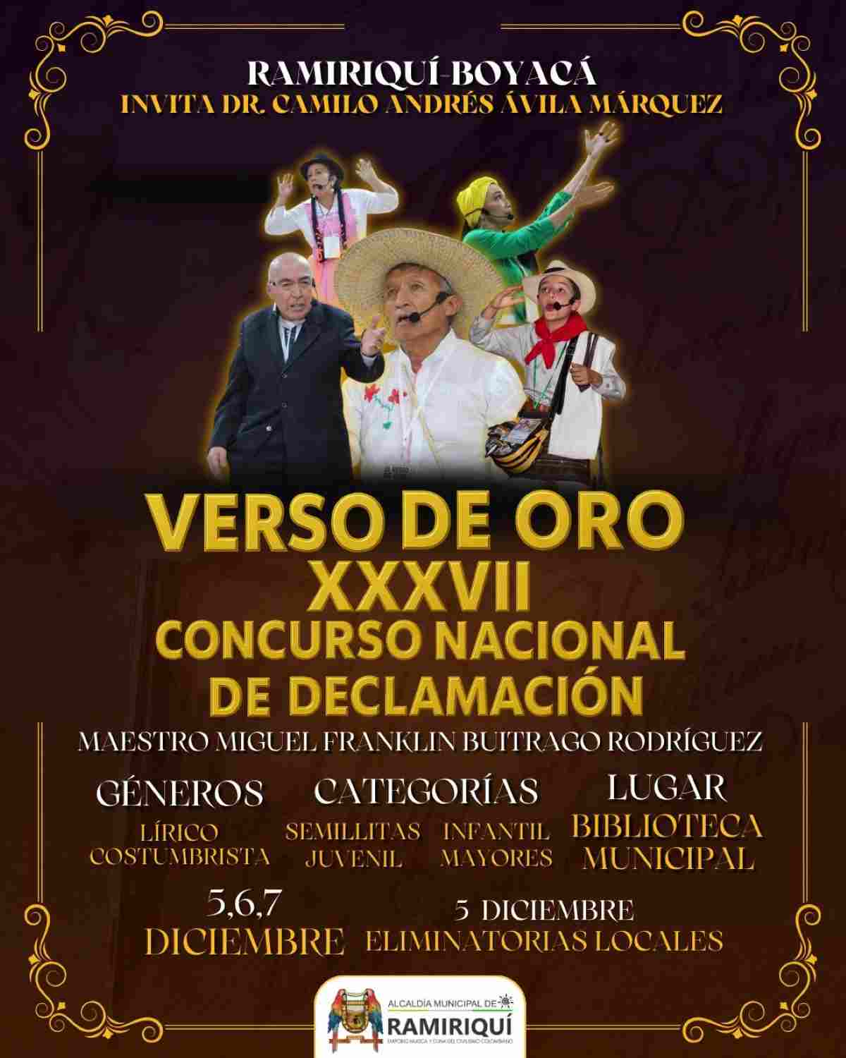 RAMIRIQUÍ: 37° Concurso Nacional de Declamación "Verso de Oro" 2025