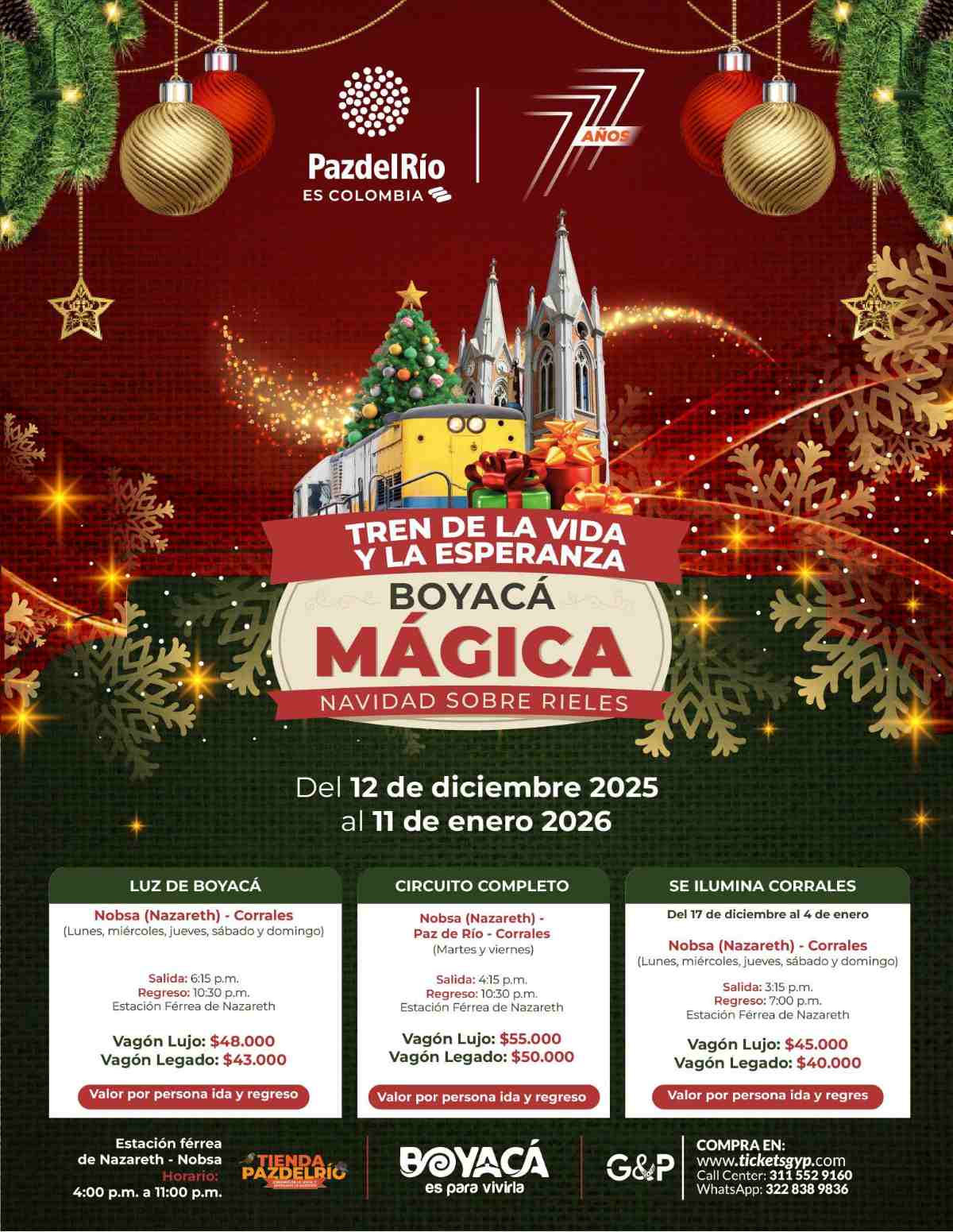Tren de la Vida y la Esperanza «Boyacá Mágica» 2025 – Navidad sobre Rieles Tren de la Vida y la Esperanza "Boyacá Mágica" 2025 - Navidad sobre Rieles