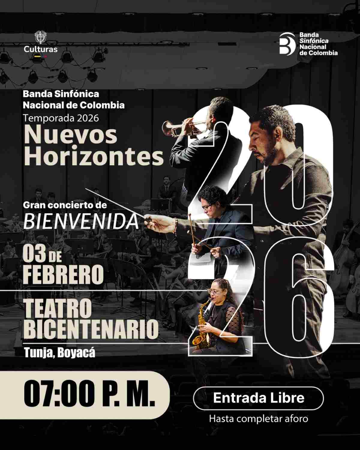 TUNJA: ¡Gran Concierto de Bienvenida! Banda Sinfónica Nacional de Colombia TUNJA: ¡Gran Concierto de Bienvenida! Banda Sinfónica Nacional de Colombia