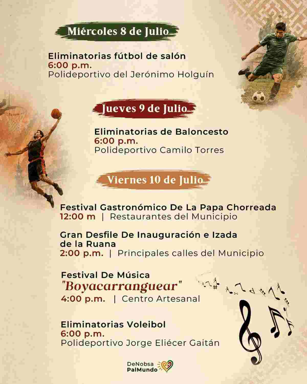 Afiche oficial y programación detallada del Día Mundial de la Ruana 2026 en Nobsa, Boyacá.