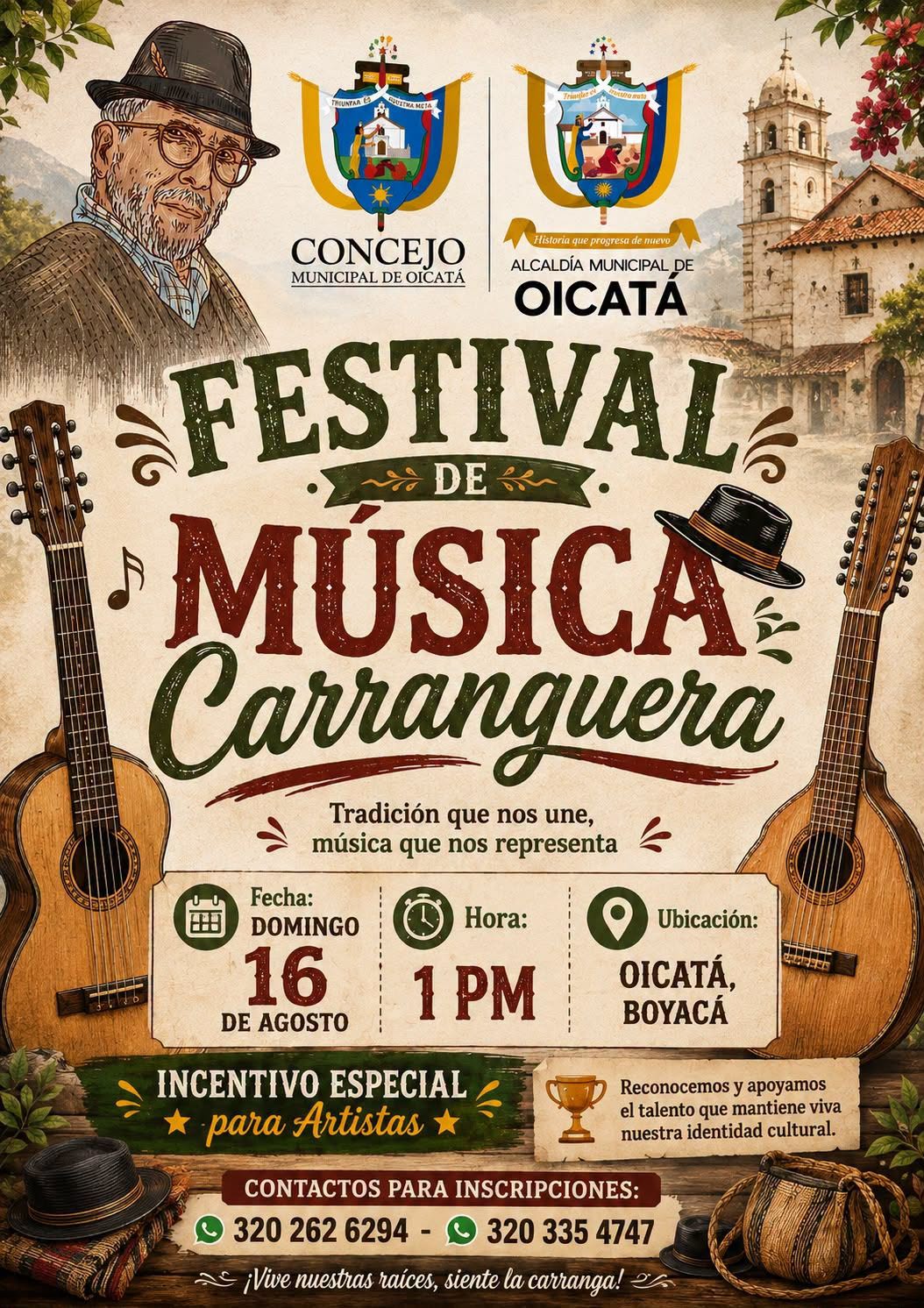 OICATÁ: Festival de Música Carranguera 2026 Afiche oficial del Festival de Música Carranguera 2026 en Oicatá, Boyacá.