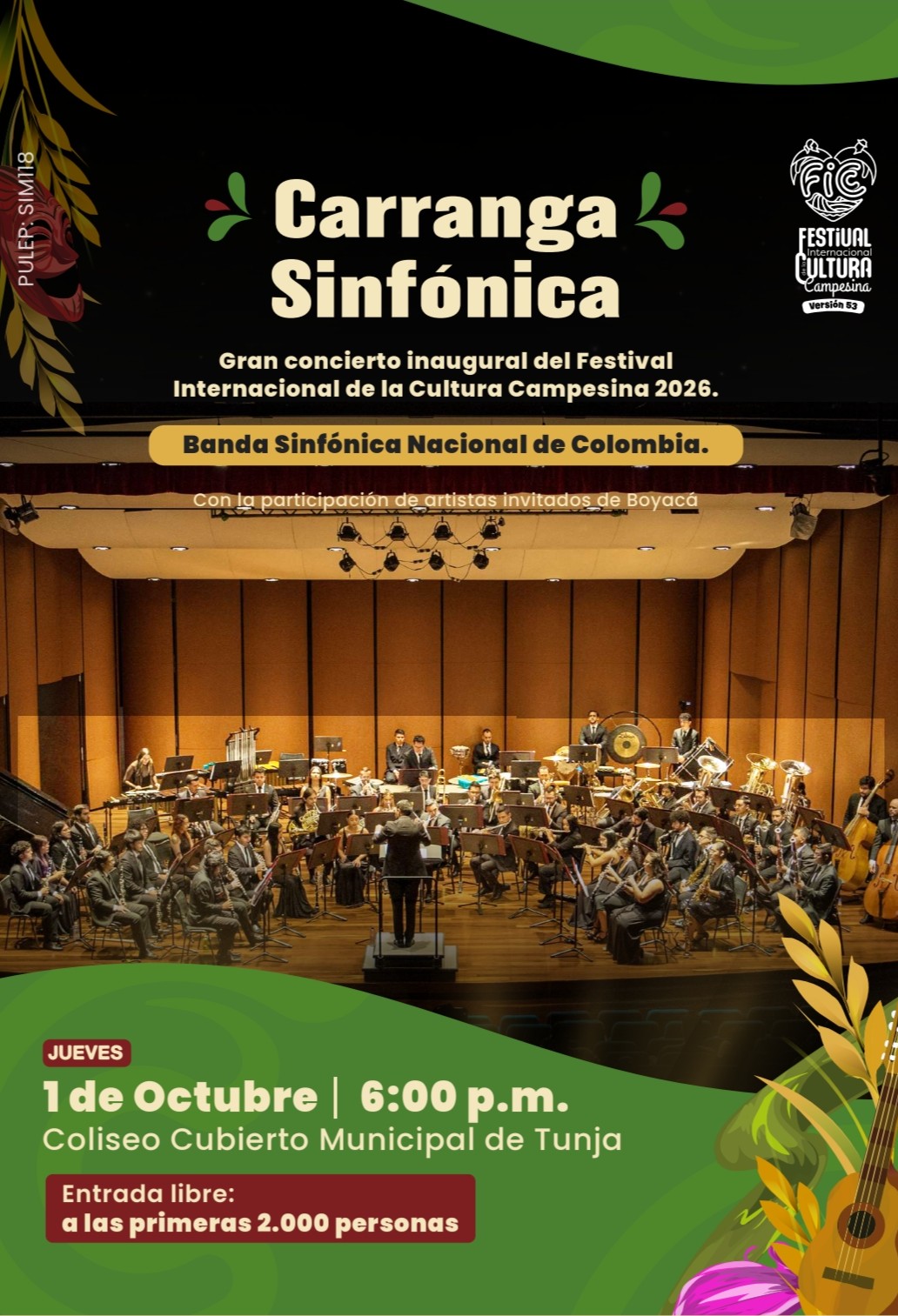 TUNJA: Programación de Apertura del 53° Festival Internacional de la Cultura Campesina FICC 2026
